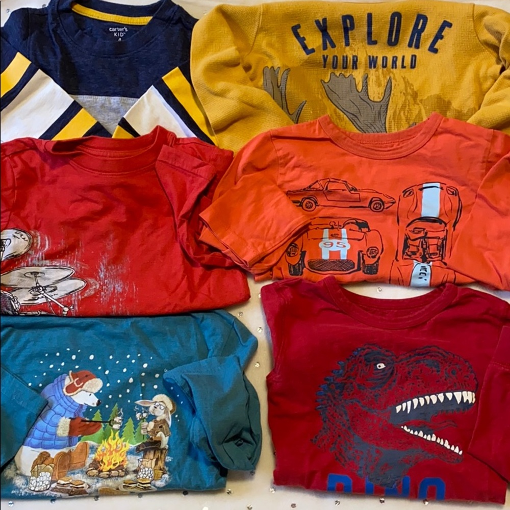 6 long sleeve T-shirt bundle size 4-5 boys